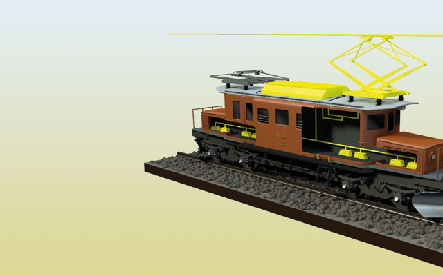 Visualizzazione di una vecchia locomotiva