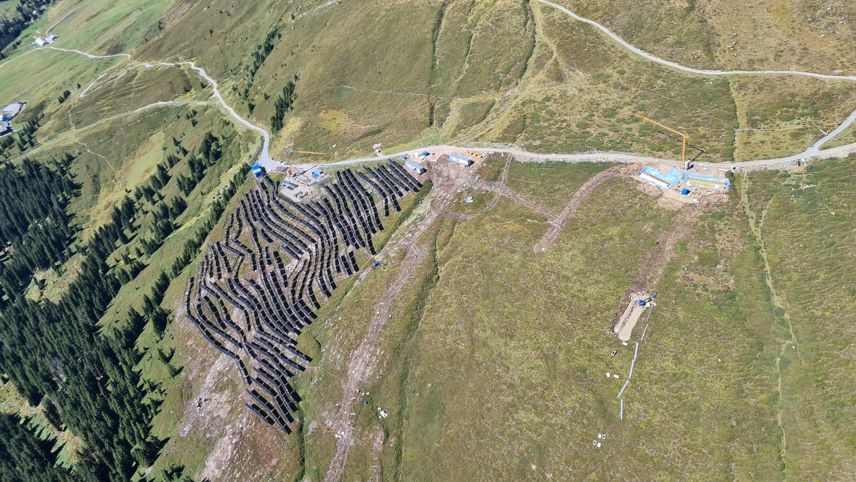 Erste Inbetriebnahme Madrisa Solar Vogelperspektive