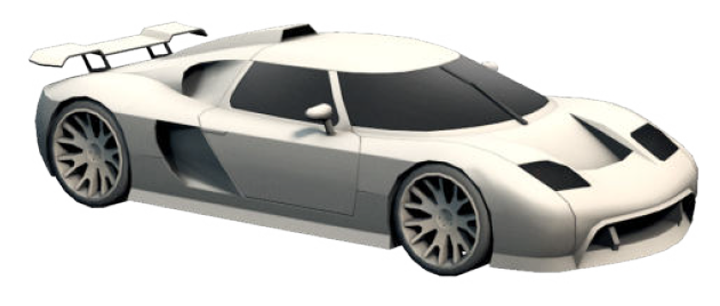 Visualizzazione di una supercar.